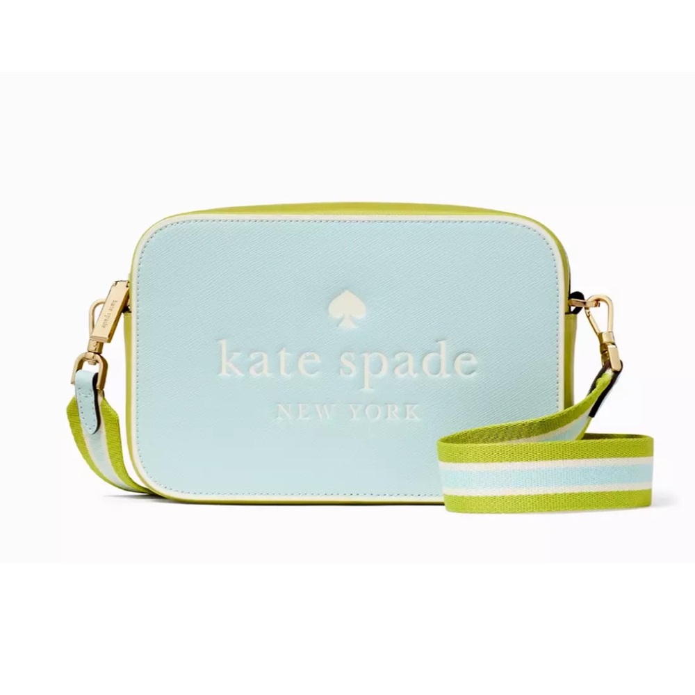 New Kate Spade Oh Snap Colorblock Mini Camera Bag Blue Glow Multi
